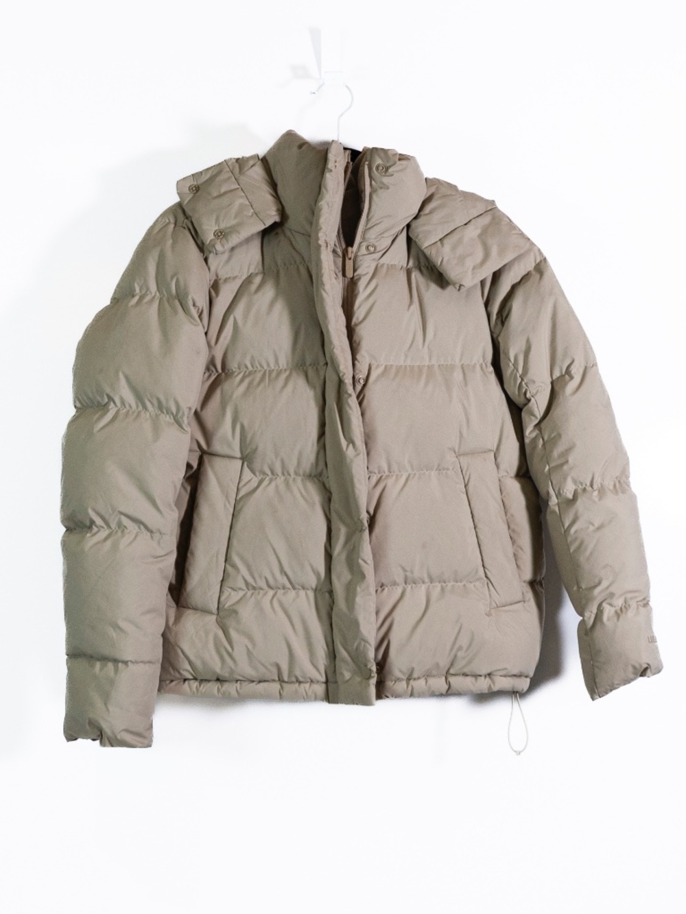 Lululemon Wunder Puff Goose Down Quilted Full Zip Jacket Heathered Raw Linen M